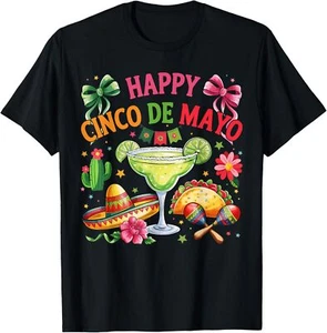 Happy Cinco de Mayo Fiesta Mexican Party Men Women T-Shirt - Picture 1 of 4