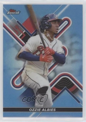 2022 Topps Finest Sky Blue Refractor /300 Ozzie Albies #32 - Image 1 of 2