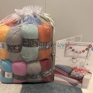 Stylecraft Life DK Crochet Blanket Wool Packs 16 x 100g balls & pattern 9091 - Picture 1 of 18