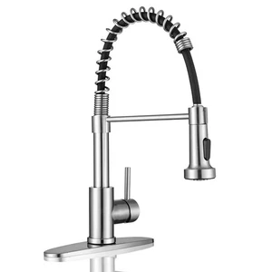 Robinets d'évier de cuisine, robinets de cuisine avec pulvérisateur extractible WEWE sus304 Stai... - Photo 1/6