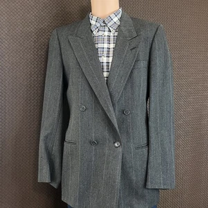 Pierre Cardin Gray Multi Stripe Double Breasted Pinstripe Wool Blazer 42R - Picture 1 of 15