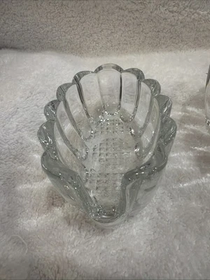 Soporte para utensilios con borde con volantes de vidrio cristal grueso Princess House usado en excelente estado Foto 1 de 4