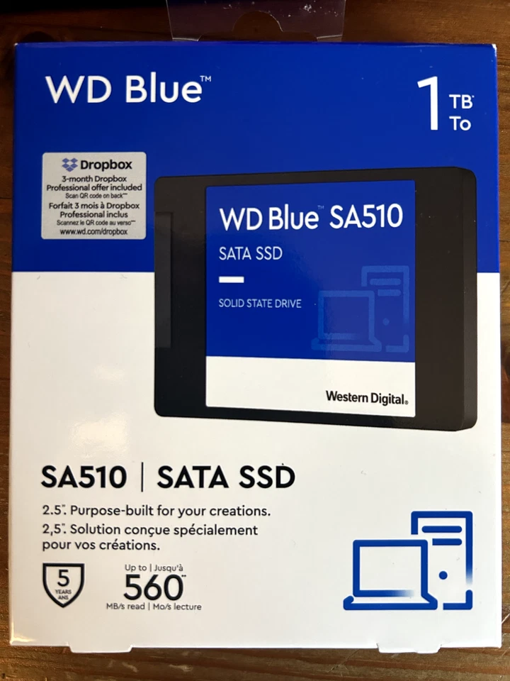 Unidad interna de estado sólido SSD Western Digital 1 TB WD Blue SA510 SATA Foto 1 de 1