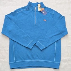 Tommy Bahama Pullover Nassau Herren M blau 1/4 Zip lässig bequem Mock Neck Sweater - Bild 1 von 11