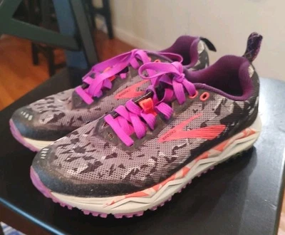 Brooks Camo Caldera 3 Womens Trail Running Shoes Black/Purple/Coral US 8 - Image 1 of 4