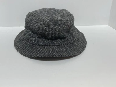 Chapéu balde de lã vintage LL Bean Harris tweed Gore Tex masculino GG cinza escocês - Imagem 1 de 4