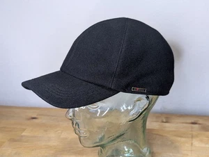 Wigens schwarz Wolle Kaschmir Baseball Kappe Mütze mit Ohrenklappen Größe 7 5/8 (61) - Bild 1 von 12