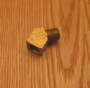 (55) 56 1957 CHEVY FUEL PUMP 45 DEGREE FITTING for GAS LINE HOSE 3/8" * USA MADE - Picture 1 of 3