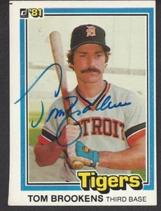 Donruss #6 1981 Tom Brookens autografiado - Tigres de Detroit - Imagen 1 de 2