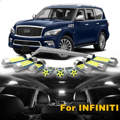 White LED Interior Lights Bulbs Kit For INFINITI QX56 QX80 QX50 G37 Q50 Q60 Foto 1 de 4