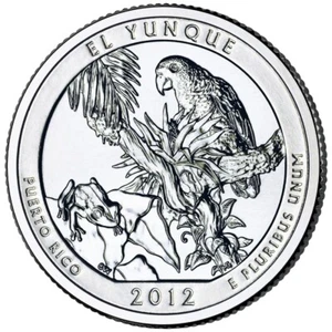 2012 El Yunque D  NP Quarter. ATB Series Uncirculated From US Mint roll. - Picture 1 of 3