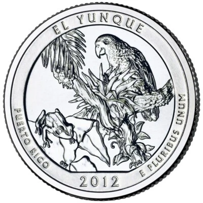2012 El Yunque D  NP Quarter. ATB Series Uncirculated From US Mint roll. - Image 1 of 3