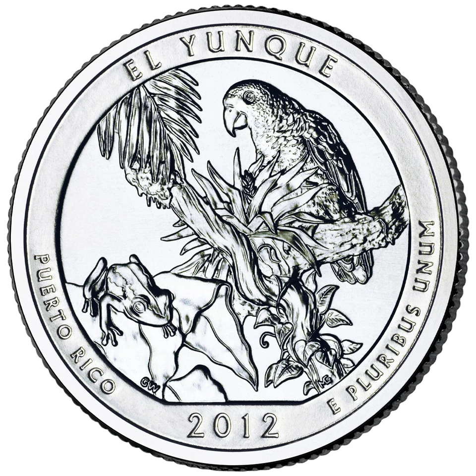 2012 El Yunque D  NP Quarter. ATB Series Uncirculated From US Mint roll. - Image 1 of 3