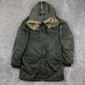 Vintage Y2K Gap Snorkel Parka Jacket Mens Small Olive Green Winter Military Hood - Picture 1 of 10