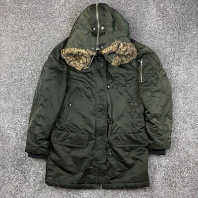 Vintage Y2K Gap Snorkel Parka Jacket Mens Small Olive Green Winter Military Hood - Image 1 of 4