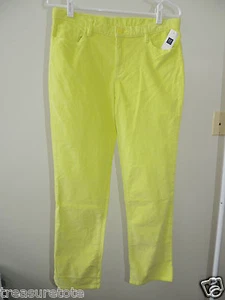 Girls Size 16 Plus  * GAP KIDS *  5 Pocket Cords Clean Lime Neon Pants NWT  T-9 - Picture 1 of 5