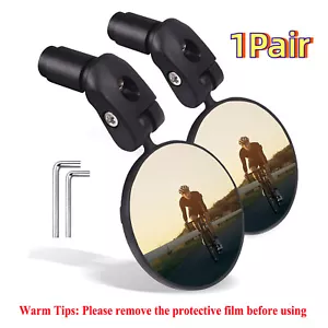 Bike Mirrors 2pcs Bar End Bicycle Mirrors for Handlebars Bicycle Cycling + Tools - Picture 1 of 6