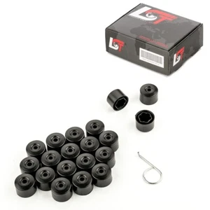 20x Felgen Radschraube Abdeckung Kappen 17mm schwarz matt für VW LUPO PASSAT - Bild 1 von 8