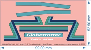 Volvo F-12 Truck Decals #1 - Blue-Green - 1/14 1/16 1/25 1/32 1/43 1/50 - WD - Picture 1 of 7