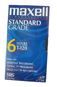 Blank VHS Maxell Video Cassette T-120 6 Hours Record Tape Standard NEW Sealed - Picture 1 of 1