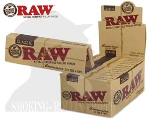 Cartine Raw Medium 1¼ Classic Connoisseur E Filtri In Carta 24 Libretti - Picture 1 of 1