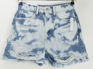 New BP Ripped Nonstretch Denim High Rise Cutoff Shorts Womens 25 Blue Decon Wash - Picture 1 of 9