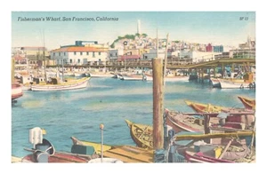 Postcard CA Fisherman's Wharf San Francisco Boats - Picture 1 of 2