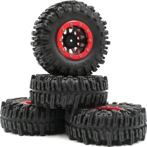 4pcs 2.2 Soft Sticky Tires & Beadlock Wheels for RC Crawlers - 124mm Height - Picture 1 of 10