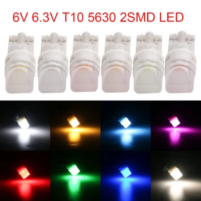 100Pcs 6V 6.3V DC T10 W5W 192 168 194 2SMD 5630 LED Pinball Machine Light Bulbs - Image 1 of 4