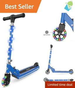 Divertido y seguro patinete azul Júpiter para niños - ruedas iluminadas y fácil plegado - Imagen 1 de 8