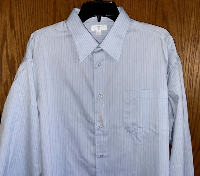 Apt. 9 Light Blue Striped Dress Shirt Long Sleeves Men's Size 17 36/37 NWT - Image 1 of 4