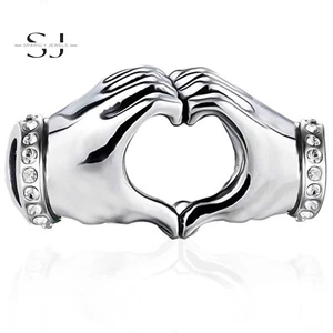 Ich liebe dich Herz Hände Bettelarmband Perle Silber Geschenk für Frau Tochter Schwester - Bild 1 von 1