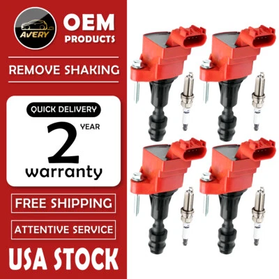 High-Energy Ignition Coil & Spark Plug for 07-14 Chevrolet Malibu 2.4L RED UF491 Foto 1 de 4