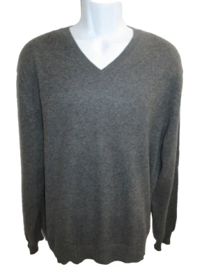 Suéter Harrison 100 % cachemir gris cuello en V para hombre talla L Foto 1 de 4