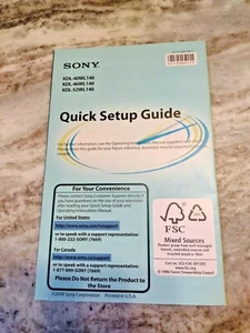 Sony Bravia KDL-40WL140 (46 & 52 also) Quick Setup Guide - Picture 1 of 4