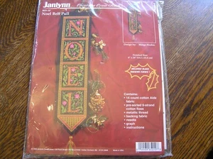 1996 Janlynn Christmas Cross Stitch Kit #65~10 NOEL BELL PULL 6" x 24"~~NIP!! - Picture 1 of 5