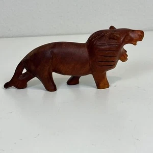 VTG Carved Wood Lion 7x3” - Picture 1 of 8
