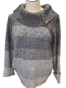 Sag Harbor Women's Long Sleeve Pullover Knit Sweater Wide Stripe Size Small - Picture 1 of 8