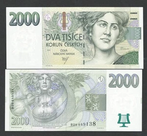 República Checa 2000 Korun 1999 año P-22 UNC - Imagen 1 de 1