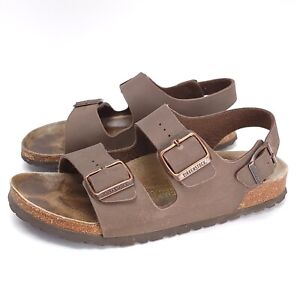 Birkenstock Milano Sandle Unisex 40 (W 9, M7) Synthetic Brown Leather Back Strap
