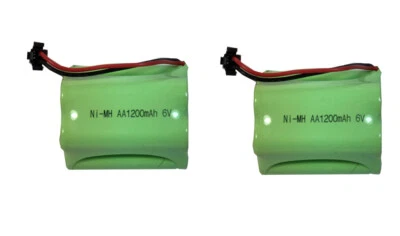 2-Pack 6V 1200mAh Ni-Mh AA Rechargeable Battery Pack with SM 2P Plug - Image 1 of 4