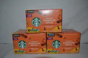 Starbucks 3 Scatole 10ct Keurig K Tazze Cialde Zucca Spezie Edizione Limitata BB 1/25 - Foto 1 di 1