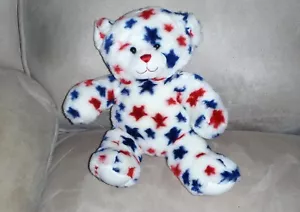 BUILD A BEAR Patriótico Rojo Blanco Azul Estrellas PELUCHE BAB - Imagen 1 de 3