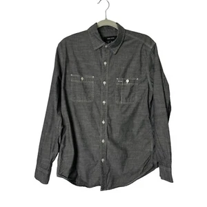 Adam Levine Shir Mens Medium Blue Button Up Long Sleeve Pockets Cotton - Picture 1 of 9