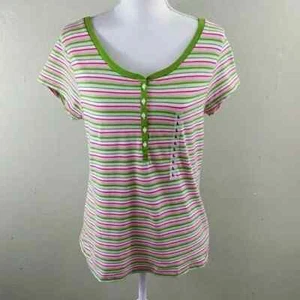 Camisa Henley Tommy Hilfiger Colorida Rayas - Jr. L - Nueva con Etiquetas - Imagen 1 de 8