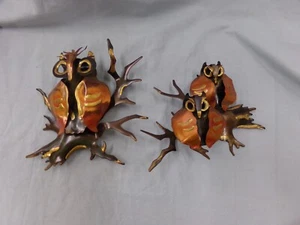 Set of 3 Vintage Mid Century Modern Metal 3_D Owls Wall Hanging Art ~ EUC - Picture 1 of 7
