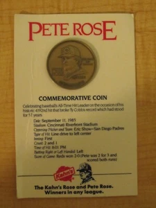 1985 Kahn's Pete Rose All-time Hit Leader #4192 Commemorative Coin September 11 - Picture 1 of 3