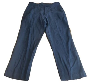 Women's 100% Linen Pants Black Wide Leg Size XL Drawstring Waist AX - Picture 1 of 6