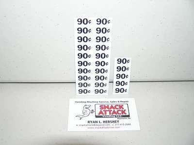 (25) SNACK VENDING MACHINE 90 / 95 CENTS PRICE LABELS - Free Ship! - Image 1 of 2