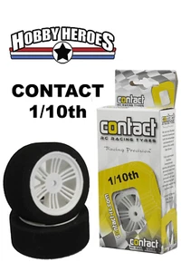 CONJ13203 Contact 1/10 Front 26mm 32 Shore Nylon Rim On Road Foam Tires (2) - Picture 1 of 2